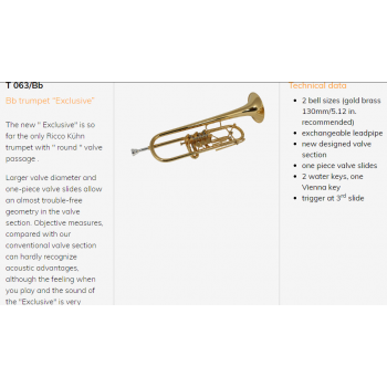 KÈN Ricco Kuhn-Instruments - Trumpets-C-Trumpets-Exclusive-T 063Bb